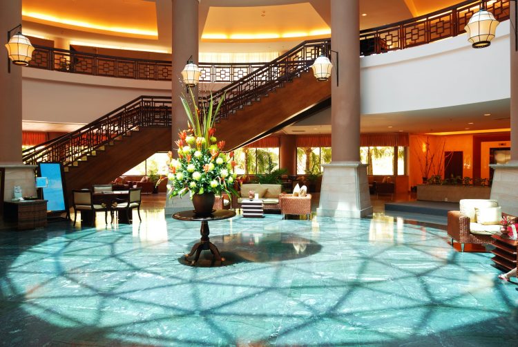 Luxury hotel lobby